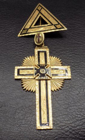 Vintage 10K Gold Masonic Past Masters medal