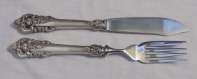 Grand Baroque Wallace sterling silver steak knife and fork 8 ¼ inches
