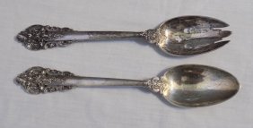 Grand Baroque Wallace sterling silver Two piece salad set