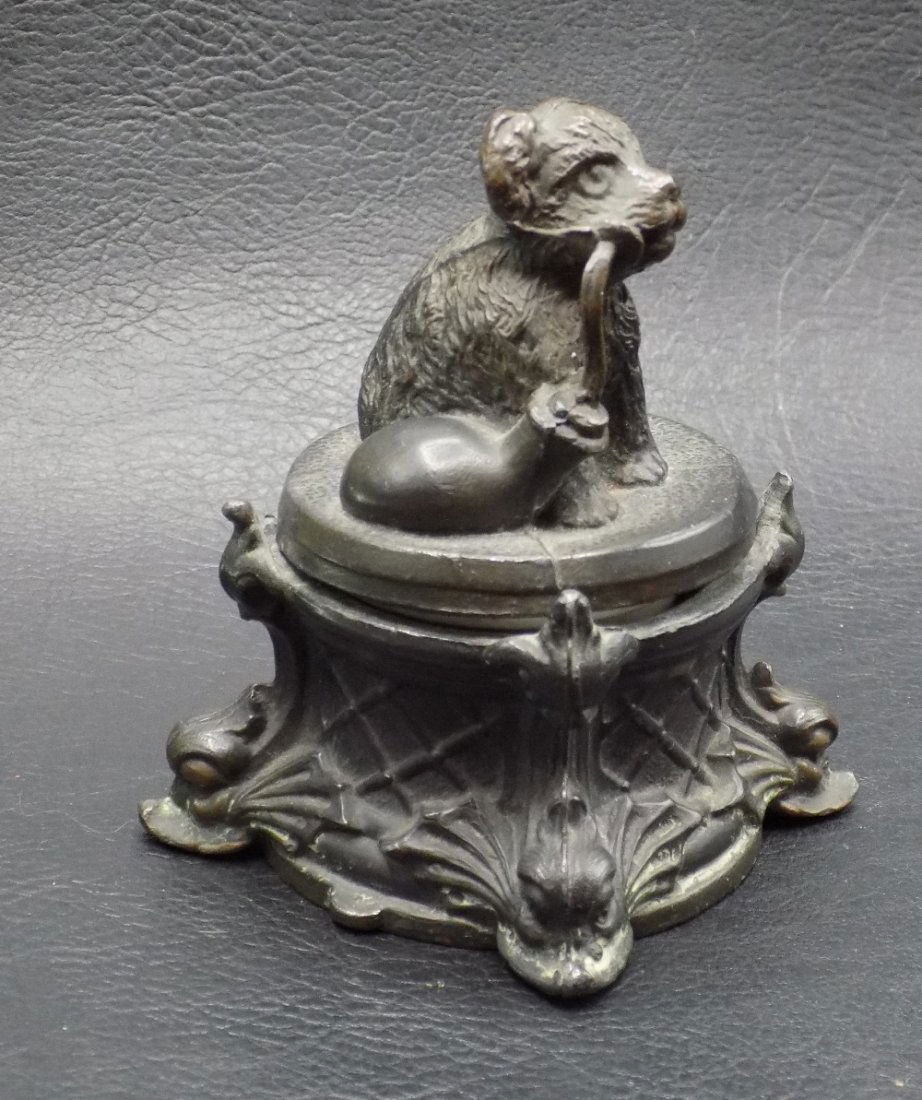 Unusual antique dog with bagpipe inkwell (1 of 5)