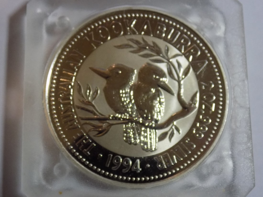 Proof 1994 Australia $2 Kookaburra 2 OZ .999 silver Coin: Proof 1994 Australia $2 Kookaburra 2 OZ .999 silver Coin; in Perth Mint Square Elizabeth II