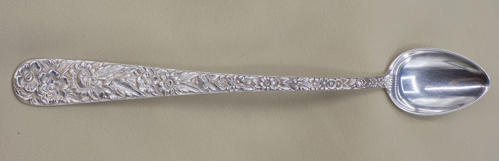 Ornate vintage Kirk and Son sterling silver ice tea spoon (1 of 5)