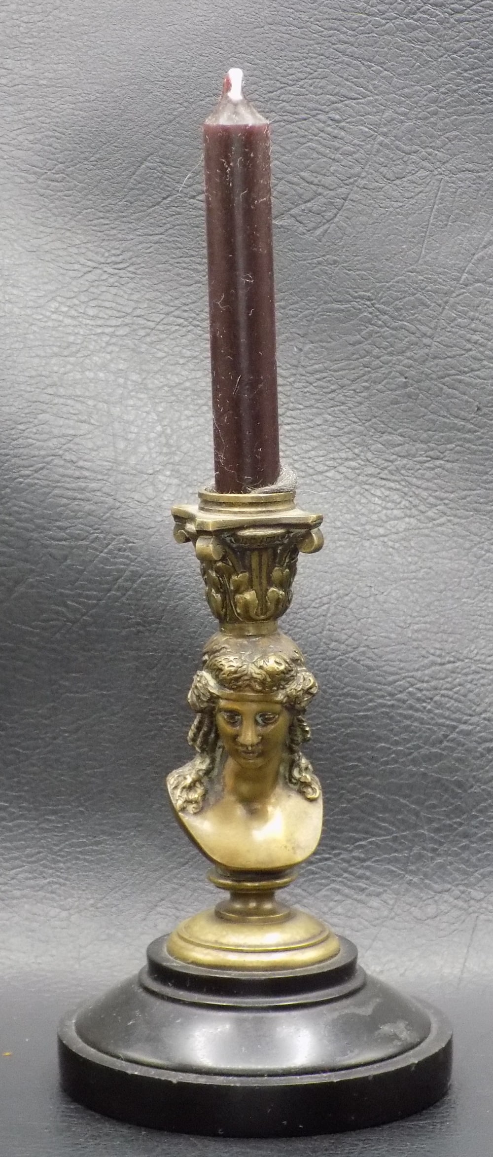 Antique Victorian bronze female bust candle holder (1 of 8)