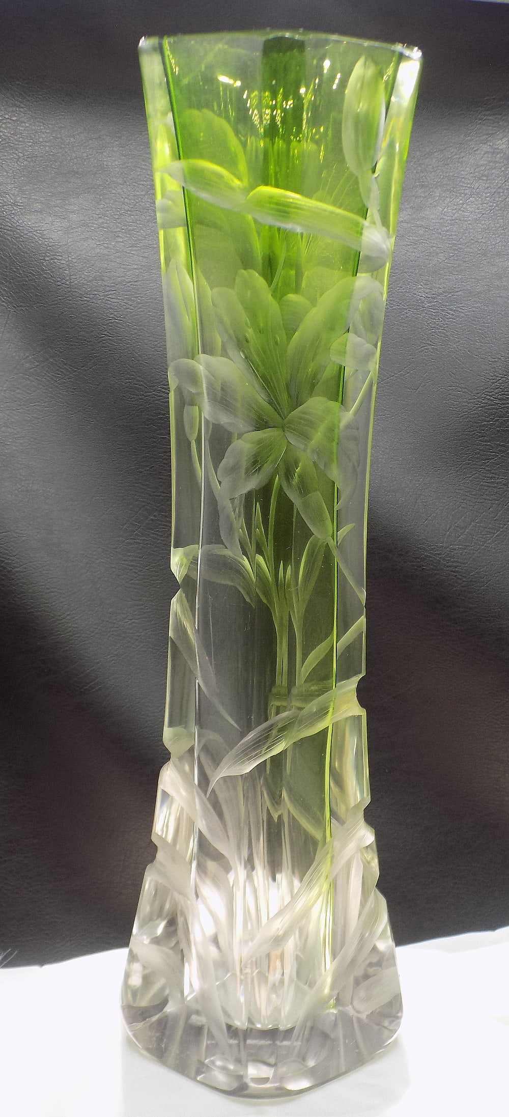 Large antique intaglio cut glass Moser vase (1 of 12)