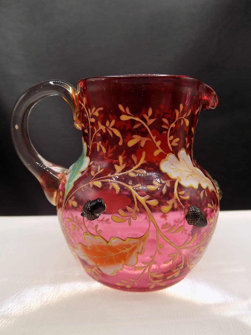 Stunning antique Moser art glass cream pitcher (1 of 7)