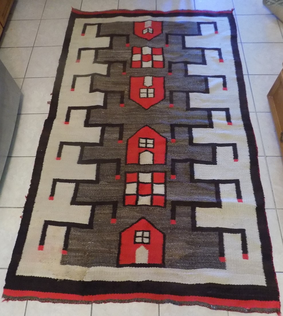 Wonderful antique Native American Indian hand woven rug (1 of 7)