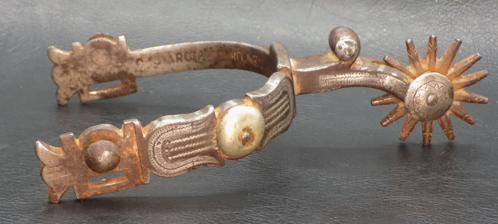 Antique signed G. S. Garcia Elko Nev. spur.  Single spur (1 of 7)