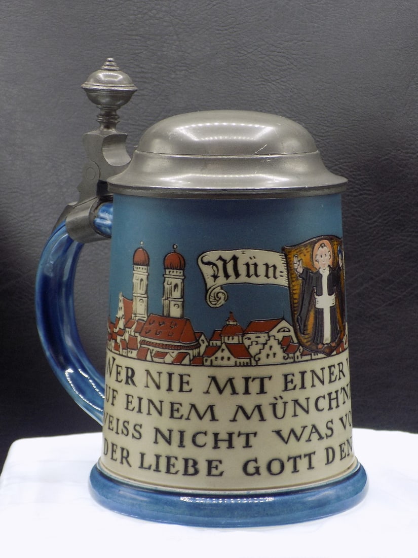 Fabulous 1894 Mettlach etched stein (1 of 13)