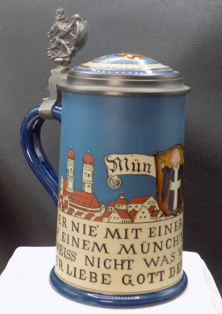 Fabulous  Mettlach etched stein (1 of 11)
