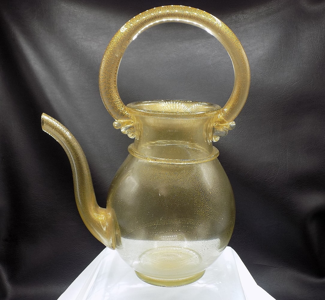 Beautiful large midcentury  Murano art glass pitcher (1 of 10)