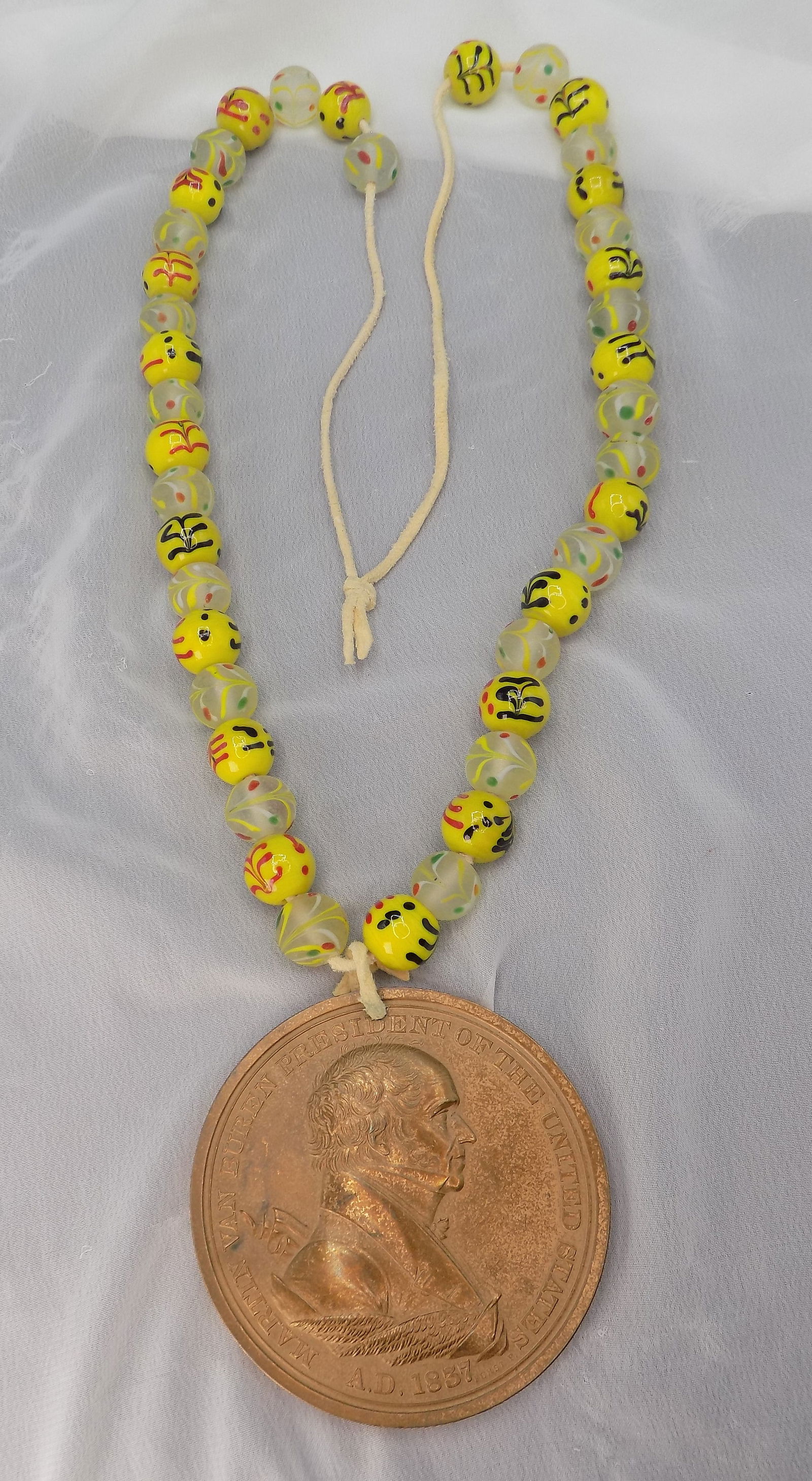 Native American Indian peace medal with Martin Van Buren necklace (1 of 5)