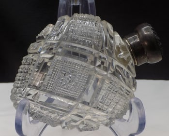 Antique American brilliant cut glass lay down perfume bottle