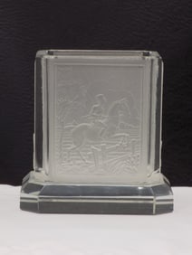 Neat antique toothpick holder with horses and riders.