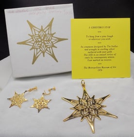 Sterling with gold overlay pendant and earrings
