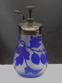 Unusual antique cameo art glass perfume bottle.