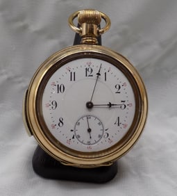 Rare antique 14k gold erotica automaton repeater pocket watch