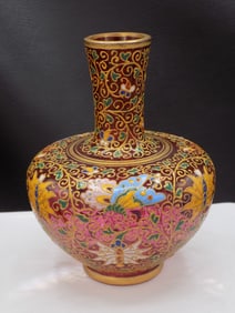 Incredible antique decorated Moser art glass vase