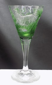 Outstanding Moser cameo art glass wine glass