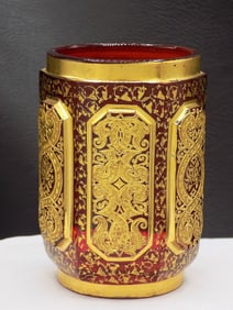 Elaborate decorated Moser art glass glass