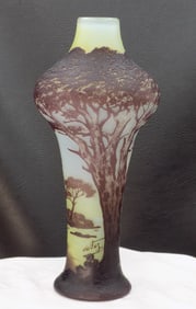 Outstanding antique DeVez cameo art glass vase