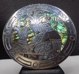 Beautiful vintage Taxco sterling silver abalone broach