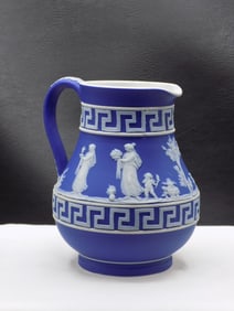 Splendid antique Wedgewood Jasperware pitcher.