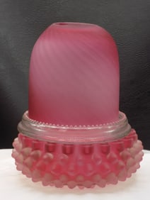 Very fine antique art glass fairy lamp