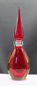 Vibrant midcentury Murano Seguso art glass perfume bottle