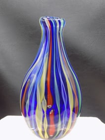 Beautiful midcentury ribbon art glass vase
