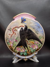 Wonderful antique Chelsea three dimensional decorated porcelain vase