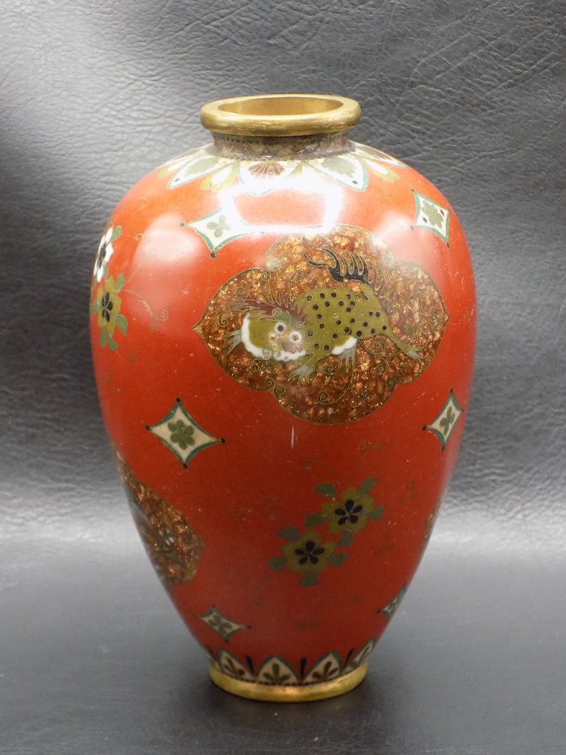 Very nice antique Oriental cloisonne vase (1 of 6)