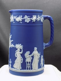 Splendid antique Wedgewood Jasperware large pitcher