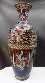 Lovely vintage Oriental cloisonne vase