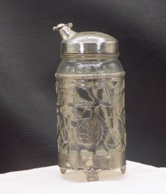 Fancy vintage Nestle adverting sterling silver overlay cocoa shaker