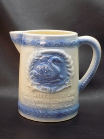 Very nice signed Haeger art pottery pitcher with swan