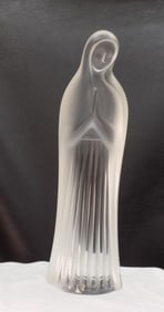 Elegant vintage signed Lalique art glass figure of Madonna