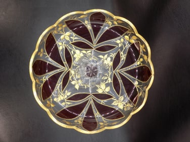 Lovely antique Moser art glass compote.