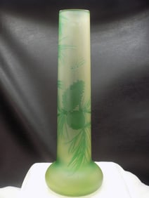 Pretty signed DeVanne cameo art glass vase.