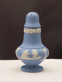 Splendid antique Wedgewood Jasperware salt or pepper shaker.
