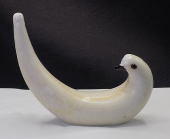 Vintage Murano art glass bird with gold dust.