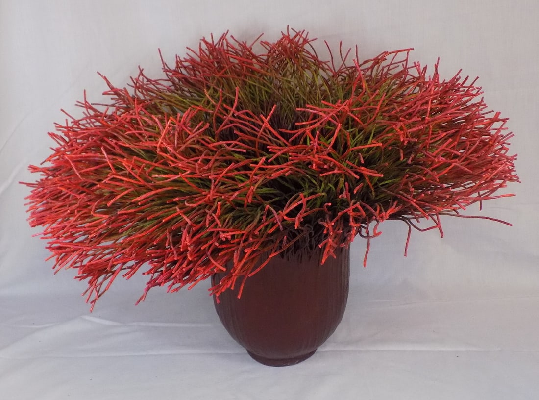 Beautiful art work signed Mary Merkel Hess fiber art vase. (1 of 6)