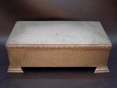 Vintage hand hammered Arts and Crafts hinged box