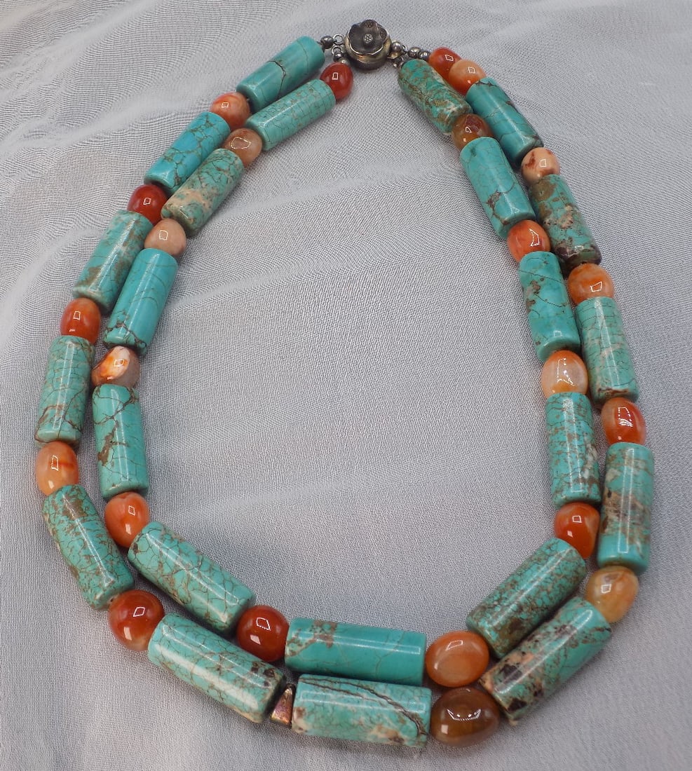 Beautiful multi stone double strand necklace. (1 of 5)