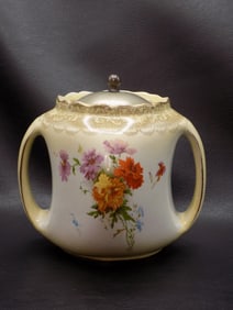 Vintage Doulton Burslem England decorated cracker jar.