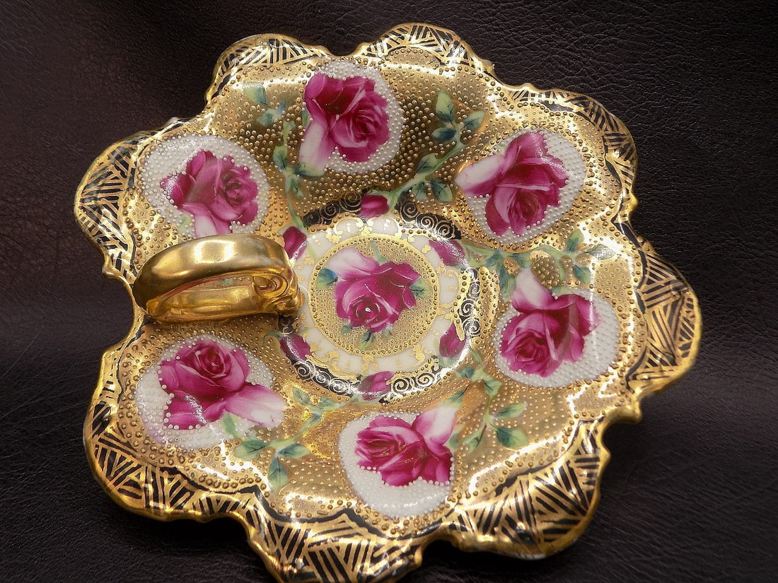 Fancy antique Nippon hand painted Nappy (1 of 6)