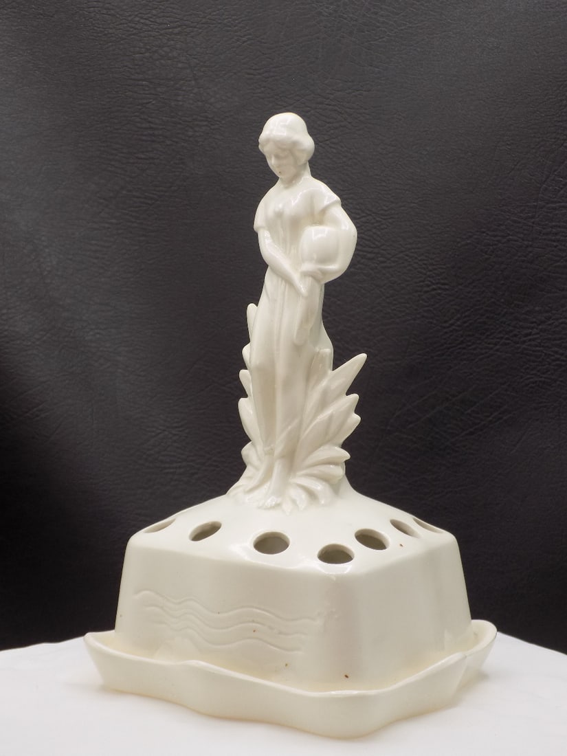 Art Nouveau figural porcelain flower frog (1 of 6)