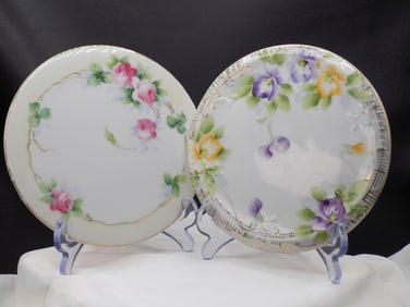 Two hand painted Nippon porcelain hot plates