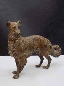 Great antique bronze figural dog