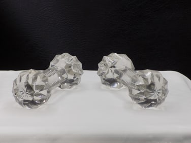 Pair of antique nicely cut glass knife rests.