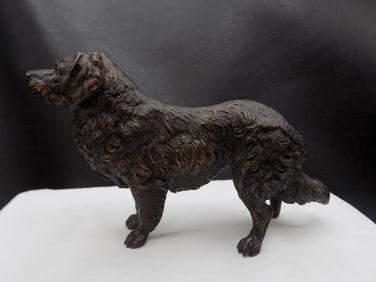 Great antique cast bronze dog